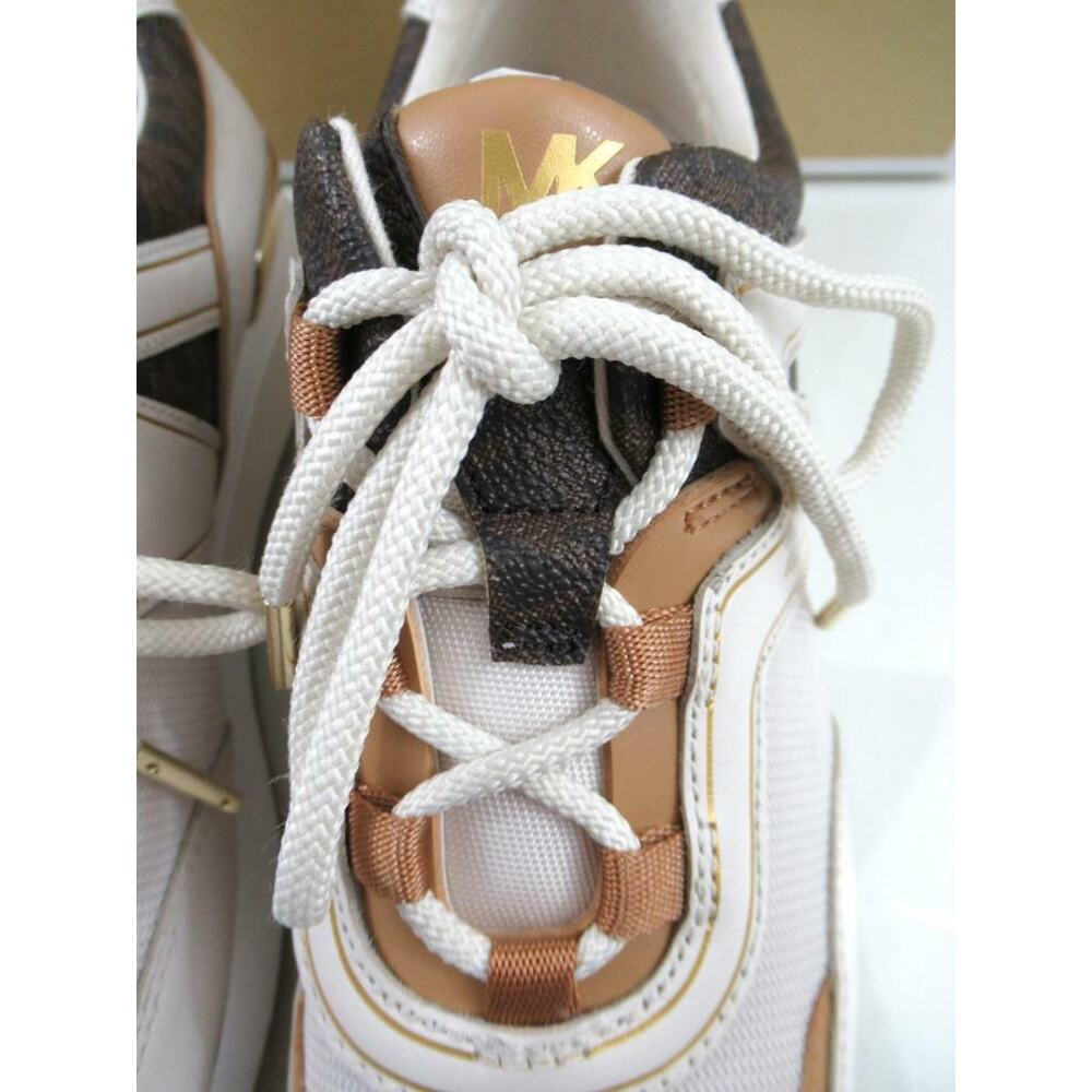 Women's Shoes Michael Kors Pippin Trainer Sneakers MK Logo Cream Multi Size 9.5 - Picture 8 of 11